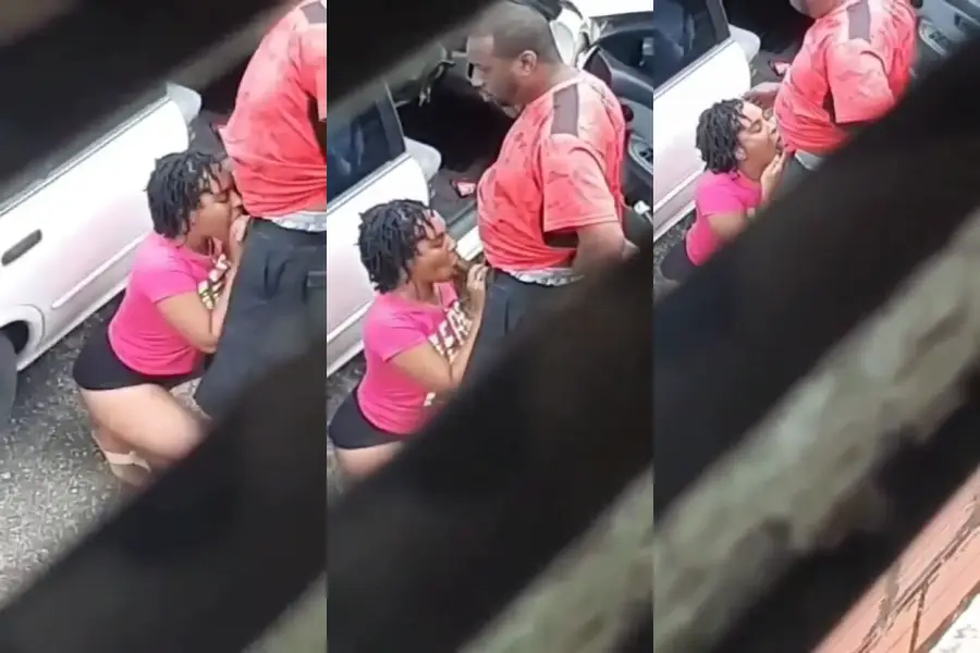 caught in public african cheating prostitute blowjob in public thumbnail