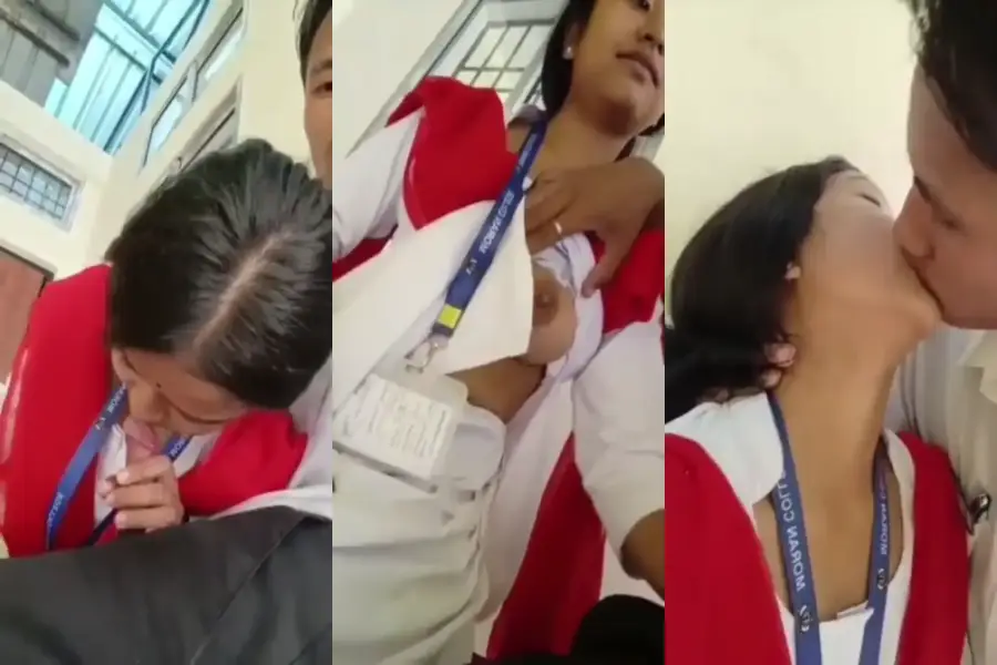 northeast college couple kissing and blowjob on stairs thumbnail